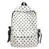 Mochila casual estilo japonês com bolinhas e laço para meninas do ensino fundamental e médio, estilo soft girl, mochila escolar leve