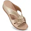 Colección de Verano 2025: Zapatos de Mujer Talla Grande Estilo Europeo y Americano, Sandalias de Playa Florales con Cuña para Mujer, Pantuflas para Mujer