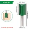 Faca Reta de 8 Cabos Cor Verde-Pintura Faca Reta de Duas Bordas Faca para Ranhurar Lâmina de Aço Tungstênio Máquina de Acabamento Fresadora para Marcenaria