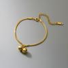 Pulseira sino dupla camada retrô moda nacional de nicho feminina aço titânio ouro 18K pulseira para namoradas joias populares online ins