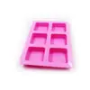 Molde de silicona para 6 pasteles cuadrados, incluso cuadrados, molde para jabón hecho a mano, molde para pudín de gelatina, herramienta para hornear DIY