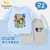 Camiseta Caixa de Ritmo Infantil Manga Curta Sprunki Caixa de Música Novo Conjunto de Calça Casual de Algodão Verão