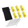 Accesorios para carpas de camping al aire libre, cuerda reflectante para carpa, juego de clavos para piso con hebilla de cuerda cortavientos para camping, bolsa de almacenamiento