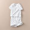 Conjunto infantil de shorts e camiseta de manga curta para meninos e meninas, roupa de casa, algodão com amônia, solto, popular, Songyou xisongwu, exportação para o Japão A