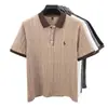Camiseta tipo Polo de Manga Media Holgada de Verano para Hombre 2025 Nuevo Estilo Top de Textura Tejida Camiseta Transpirable para Cruce de Fronteras Tendencia