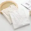 Cardigan Suelto de Manga Corta para Mujer Estilo Mori Japonés Dibujo Animado Bordado Jacquard Crisantemo Cuello en V