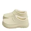 Zapatillas de Invierno Impermeables de EVA para Mujer, Suela Gruesa, Forradas de Felpa, Cálidas, con Cubre-Cabeza, Antideslizantes para el Hogar, Resistentes a la Suciedad, de Piel y Algodón