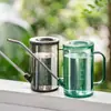 Regadera de pico largo para regar flores y verduras, transparente, gran capacidad, especial para el cultivo de flores, estilo nórdico, regadera para el hogar, regadera con rociador