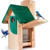 Casa de pájaros de madera para exteriores transfronteriza para periquito, colgante de jaula, adorno de casa de pájaros, casa de pájaros de madera pastoral para exteriores