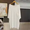Nova Camisola Modal Tendência Plus Size Solta para Mulheres, Verão Manga Curta Cor Sólida Simples Comprimento Médio Roupa de Dormir Roupa de Casa