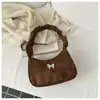 Bolsa de Ombro Jeans Amassado Estilo Coreano 2026 Nova Bolsa de Ombro Única com Laço de Nicho Bolsa de Mão Versátil para o Dia a Dia