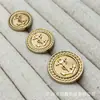 Botões metálicos estilo marinho para ternos, casacos de lã tricotada, botões decorativos simples e versáteis para costura à mão