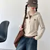 Camiseta Falsa de Dos Piezas para Niñas con Mangas Largas, Nuevo Estilo Primavera y Otoño 2026, Elegante Conjunto de Camiseta Base Estilo Coreano para Niñas Mayores y Estudiantes de Secundaria