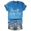 Top de cuello en V para mujer de verano con un diseño elegante, Camiseta de punto de manga corta con doble estampado, Popular top casual de manga corta para mujer de verano