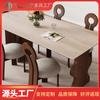 Mesa de conferencia ovalada de madera maciza, mesa larga nórdica, mesa de isla francesa, mesa de comedor y silla para sala de estar de villa, mesa de comedor para apartamento pequeño