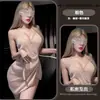 Lencería estilo discoteca, ropa de dormir morada sexy, bata transparente, un conjunto seductor que se desliza con un tirón, brillante y seductor, el uniforme de una chica sexy