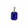 Moda Joyería Europea y Americana Cuadrado Piedra Preciosa de Color Collar Colgante Hombres Hip-Hop Cadena Cubana Full Diamante Collar Unisex