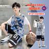 Traje de verano de secado rápido para niños Traje de baloncesto 2025 Nuevo Manga corta Guapo Traje deportivo infantil Moda