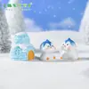 Nuevo producto transfronterizo: adorables figuras de Santa Claus y pingüinos para paisajes en miniatura, decoraciones DIY, accesorios para bolas de cristal y pequeños adornos