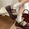 Zapatos Gruesos de Borrego Estilo Universitario Japonés Otoño e Invierno 2025, Zapatos de Cuero para Estudiante Cálidos Estilo Vintage, Versátiles