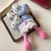 Goma para el pelo con forma de trasero de Mickey y flor para niñas, Cuerda para el pelo linda con rayas y forma de pie, Cuerda para el pelo de dibujos animados divertida para moños y coletas