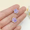 28 Goteo de Aceite Dibujos Animados Brillo Fino Pata de Gato Huella de Pata de Oso Colgante DIY Etiqueta para Cachorro Etiqueta para Mascota Accesorios de Joyería