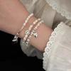 Pulsera de perla de estilo coreano con cara sonriente encantadora para mujer, diseño de nicho, pulsera de cuerda elástica de alta calidad, novedad de 2022