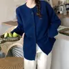Cardigã de tricô macio e aconchegante de caimento solto estilo japonês para mulheres, novo casaco suéter de outono e inverno com design único, disponível para encomenda personalizada