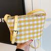 Bolso Cruzado de Lana a Cuadros Retro Nicho Nuevo de Primavera 2025 para Estudiantes Artísticos Bolso Pequeño Versátil