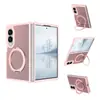Adequado para capa de celular Samsung Z Fold8, anti-queda, sem capa lateral, escudo prateado, toque de pele, suporte giratório, novo modelo