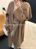 Novo Suéter de Veludo, Filha Preguiçosa, Tricô Largo Grande Outwear, Cardigã Feminino Longo de Outono e Inverno 2025