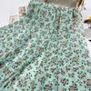 Tecido Estampado Chiffon Floral Preto da Moda, Saia Longa Poliéster Tecido Liso com Pequenos Padrões Florais, Macio