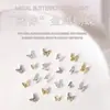 20 Piezas de Metal para Manicura Mini Mariposa Dorada Plateada Mariposa Sencilla Decoraciones para Uñas Mariposa Estéreo Japonesa