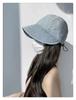 Chapéu Bucket de Jeans para Mulheres no Verão, Versátil, Protege o Rosto, Circunferência da Cabeça Grande, Chapéu de Pescador Fashion para Proteção Solar