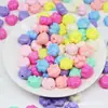 Gato Cor de Creme Patinha Buraco 3mm Contas Acrílicas Macaron Artesanal Miçangas Furo Reto Contas Soltas Bolsa Pingente Pulseira