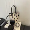 Bolsa Mini Saco Estilo Coreano Retrô Poá Feminina 2026 Nova Bolsa Simples de Mão Bolsa Transversal de Ombro Bolsa para Celular