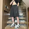 Shorts de Cremallera Estilo High Street Americano para Hombre Verano Delgados de Secado Rápido Impermeables Pantalones Deportivos Sueltos Casuales de Cinco Puntos de Longitud Media