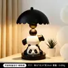 Luminária de Mesa Panda Preto e Branco Desenho Animado Iluminação para Casa Estudo Quarto Infantil Mesa de Cabeceira Luz Noturna de Ambiente