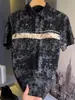 Verão Novo Estilo Céu Estrelado Tie-Dye Bordado Design Gola Polo Camisa Masculina Versátil Casual Slim Manga Curta Top