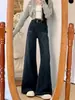 Jeans Retro de Pierna Recta de Talla Grande para Mujer, Primavera y Otoño, para Figuras Curvilíneas, Sueltos de Cintura Alta Adelgazantes de Pierna Ancha Hasta el Suelo