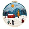 Shein Venta Caliente Pintura de Fieltro DIY Pintura con Marco de Bordado Suministros de Fieltro de Aguja Decoraciones para el Hogar Escena de Nieve Navideña