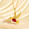 Diseño de Nicho Transfronterizo Europeo y Americano Collar de Pájaro Innovador Personalizado con Colgante de Animal Colorido Incrustado de Diamantes Joyería