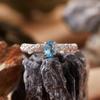 Set de Plata Esterlina S925 Simple con Zafiro Natural Topacio Tansang Diópsido Color Anillo Tesoro Anillo para Dedo Comida para Mujer Fabricantes