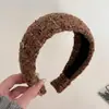 Diadema de Punto Ancho de Lana de Gama Alta Accesorios para el Cabello de Otoño e Invierno Estilo Idéntico al de las Blogueras Coreanas Diadema Versátil Simple para Niña