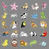 50 adesivos criativos de animais de desenho animado para mala personalizados tendência papel revestido laptop carro decoração de comércio exterior