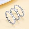 Anillo de Acero de Titanio de Alta Gama de Lujo Ligero Europeo y Americano Juego de Tres Piezas Acero Inoxidable Nicho No se Desvanece Anillo de Zirconia Venta al por Mayor en Stock
