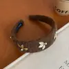 Diadema de Lana Vintage Melard de Ala Ancha para Mujer, Elegante Diadema Alta, Versátil para el Uso Diario, Accesorio para el Cabello de Gama Alta