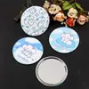 Espelho de lata desenho animado fofo espelho de maquiagem pequeno espelho de lata de um lado espelho portátil logotipo imprimível