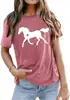Camiseta para Mujer Amante de los Caballos 180Gvvnty Transfronteriza: Camiseta Corazón de Caballo F