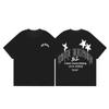 Camiseta de Manga Corta Holgada de Cuello Redondo con Estampado de Lema de Paja de Marca Nicho Americana Cole Buxton para Hombre y Mujer